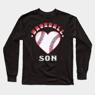 Son Baseball Team Family Matching Gifts Funny Sports Lover Player Long Sleeve T-Shirt